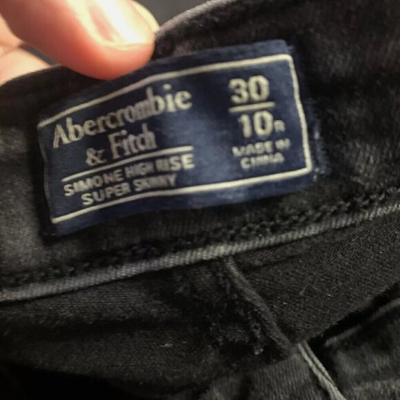 HIGH-RISE SUPER SKINNY JEANS Simone Black Wash 30w Sz 10 - Picture 4 of 6